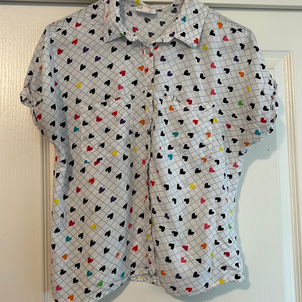 Heart pattern button down